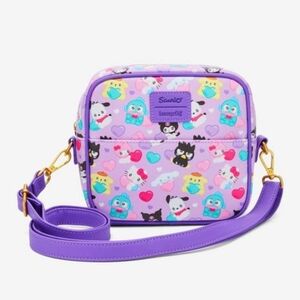 Loungefly Hello Kitty and Friends Crossbody Bag - Purple and Multicolor NWT